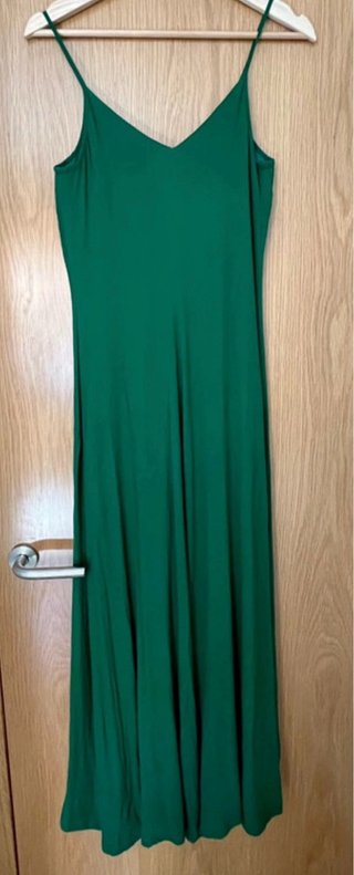 Vestido largo tirantes verde selva