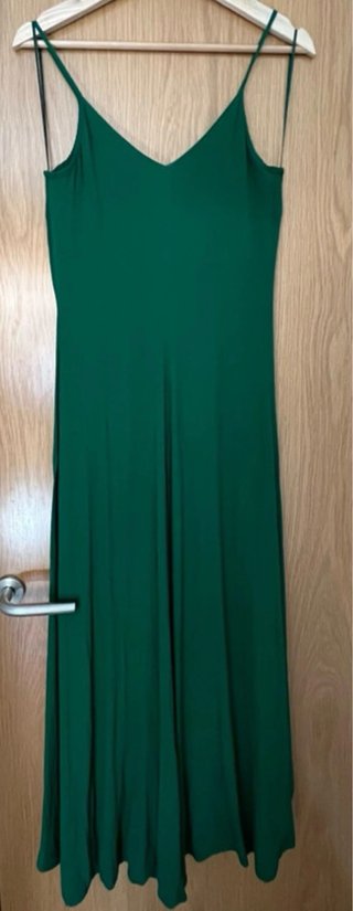 Vestido largo tirantes verde selva