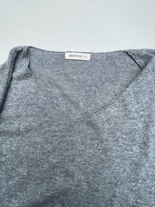 Jersey Brownie cuello pico gris talla xs-s