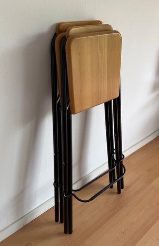 Taburetes plegables madera y metal