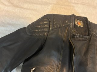 Chaqueta de cuero moto retro. Talla 50. Calidad.