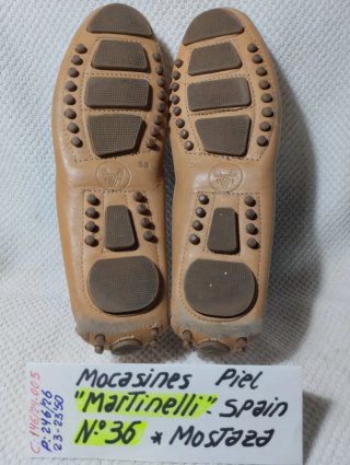 Mocasines Mujer "Martinelli" Piel  *N:36  *Mostaz