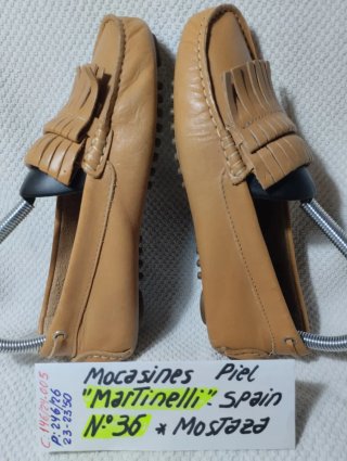 Mocasines Mujer "Martinelli" Piel  *N:36  *Mostaz