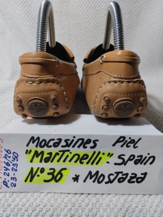 Mocasines Mujer "Martinelli" Piel  *N:36  *Mostaz