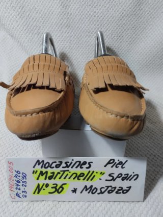 Mocasines Mujer "Martinelli" Piel  *N:36  *Mostaz