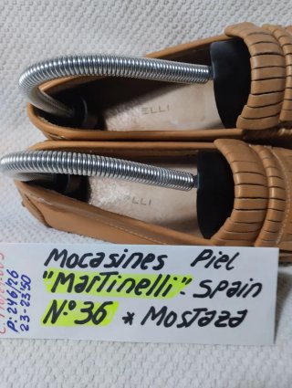 Mocasines Mujer "Martinelli" Piel  *N:36  *Mostaz