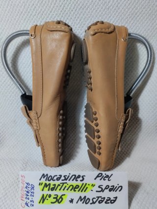 Mocasines Mujer "Martinelli" Piel  *N:36  *Mostaz