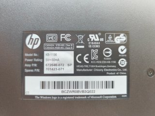 Teclado HP KU-1156 Negro