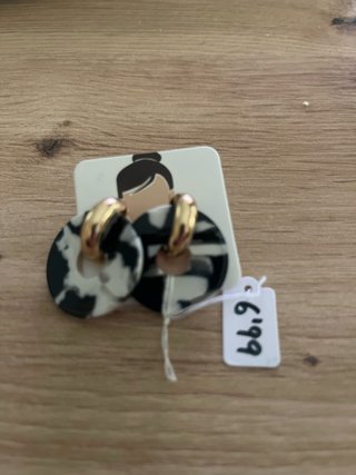 Pendientes Aro Redondo Blanco y Negro