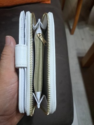 Cartera Monedero Blanca con Adorno Árbol