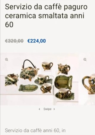 Servizio da tè Paguro in ceramica anni 60