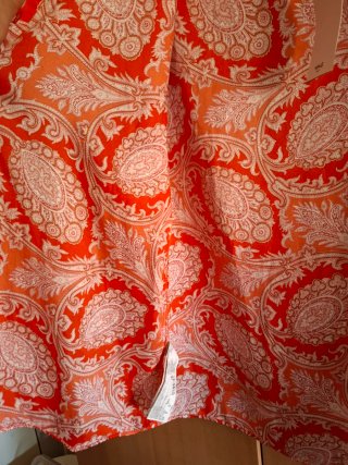 Camisa Mango Talla M Naranja Estampada