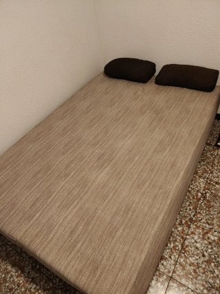 Sofá Cama Beige y Marrón