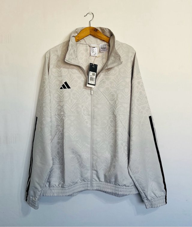 Adidas Tiro Woven Track Jacket Pearl White Jacquar