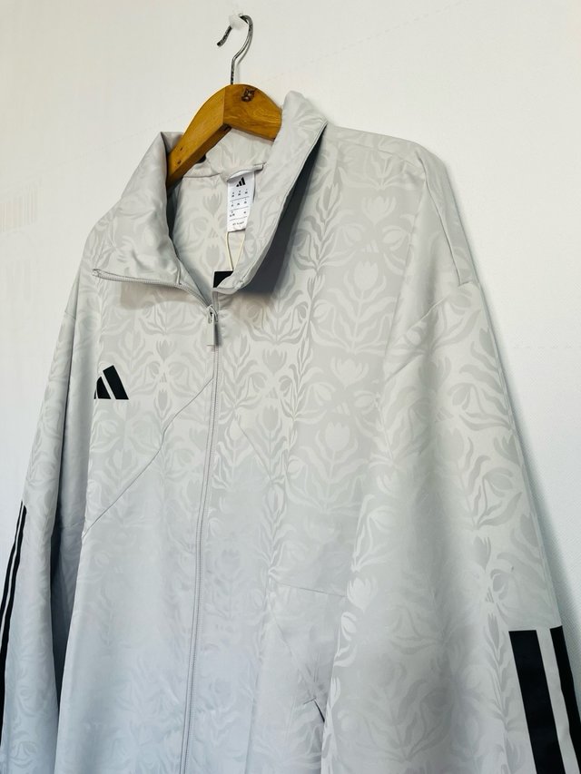 Adidas Tiro Woven Track Jacket Pearl White Jacquar