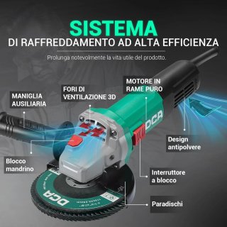 Smerigliatrice Angolare DCA 860W 125mm