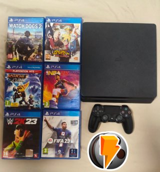 PS4 Slim 1TB + Mando + 6 Juegos