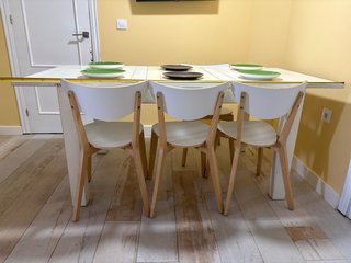 Mesa de comedor extensible Banak de madera