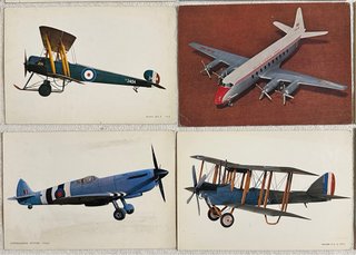 Lote 13 Postales Viejas Aviones WWI-II