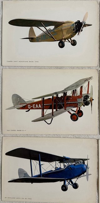 Lote 13 Postales Viejas Aviones WWI-II