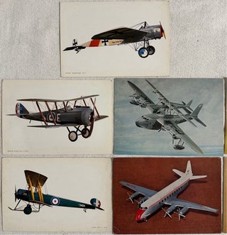 Lote 13 Postales Viejas Aviones WWI-II
