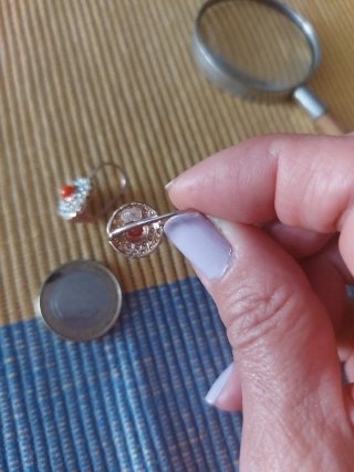 Pendientes vintage plata, perlas y coral