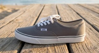 Zapatillas Vans grises y blancas