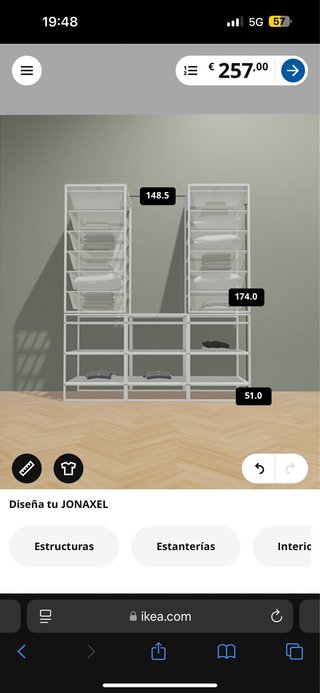 Armario JONAXEL Blanco Metálico IKEA