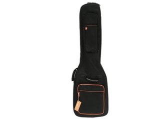 Funda para guitarra negra con detalles naranja