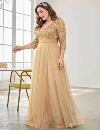 Vestido fiesta dorado precioso.