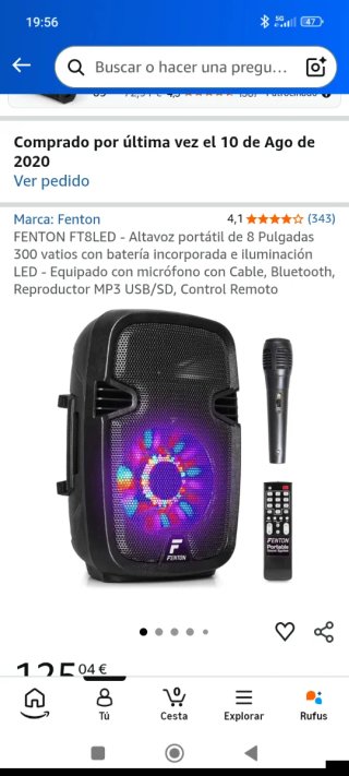 Altavoz Fenton FT8LED Bluetooth 600W