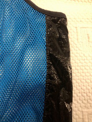 Camiseta Tirantes Malla Barcode Azul Negra
