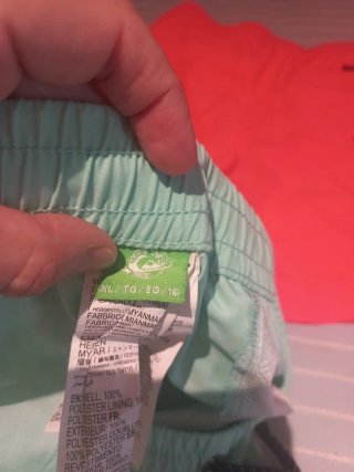 Bañadores Quiksilver Verde agua y naranja coral