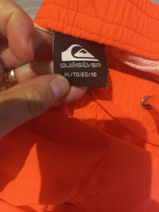 Bañadores Quiksilver Verde agua y naranja coral