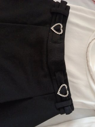 Conjunto niña blanco y negro T.9-10