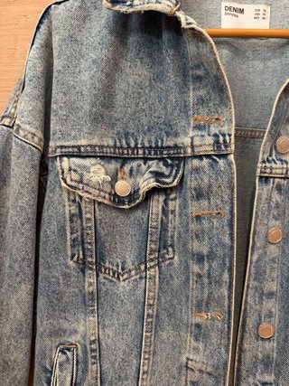Chaqueta tejana oversized fit Bershka azul