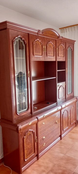 Mueble Bar Antiguo Madera y Cristal