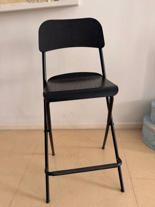 Taburete alto plegable madera y metal