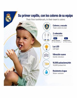 Cepillo Eléctrico Infantil Real Madrid Azul/Blanco