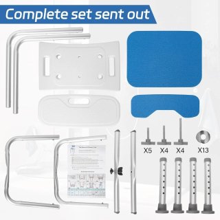 Sedia Doccia con Schienale Blu/Bianco