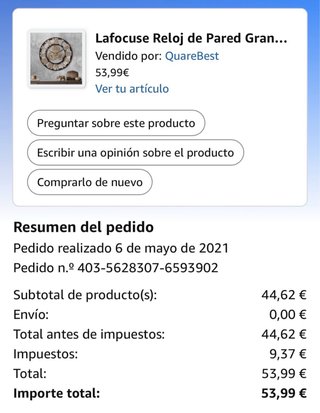 Reloj de Pared Grande con Engranajes Decorativos