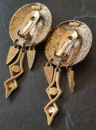 Pendientes Clip Vintage Agatha Dorados Multicolor