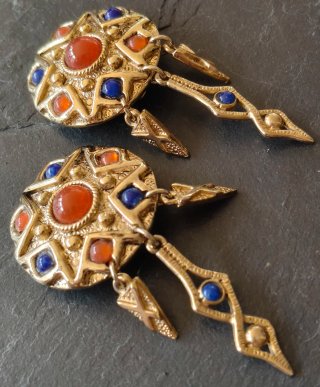 Pendientes Clip Vintage Agatha Dorados Multicolor