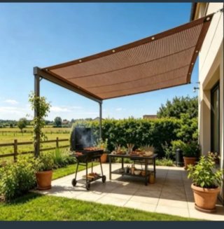 Toldo Vela Malla Rectangular 3X5 Marrón