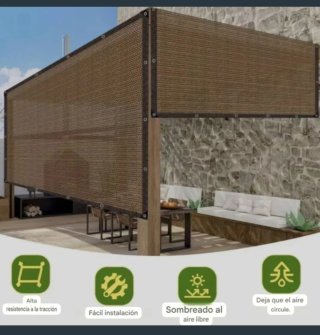 Toldo Vela Malla Rectangular 3X5 Marrón