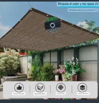 Toldo Vela Malla Rectangular 3X5 Marrón