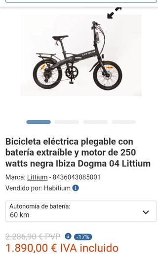 Bicicleta eléctrica plegable Littium Ibiza Dogma 0
