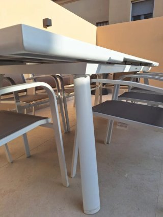 Mesa extensible jardín 10 personas aluminio