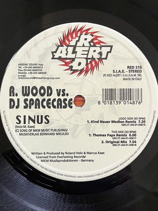 R. Wood, DJ Spacecase "Sinus" vinile techno trance
