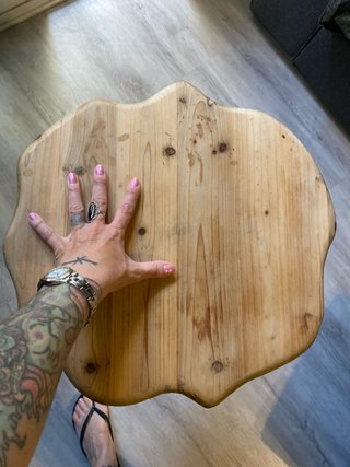 Mesa auxiliar madera y metal